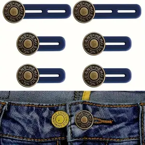 6pcs Button Extenders for Jeans, Pants Extender for Women And Men,Button Extender for Jeans, Waist Extender, Instant Belt Extender ForJeans, Pants, And Shirt Collars with Metal