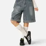 Aelfric Eden Men's Washed Reverse Oversize Baggy Jean Shorts - Soft Cotton, Loose Fit, Vintage Streetwear Denim Bottoms for Casual, School Outfits, Mensfashion, Comfy All Day