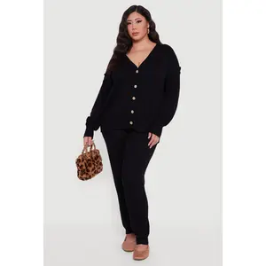 Plus Size High Waisted Knit Joggers