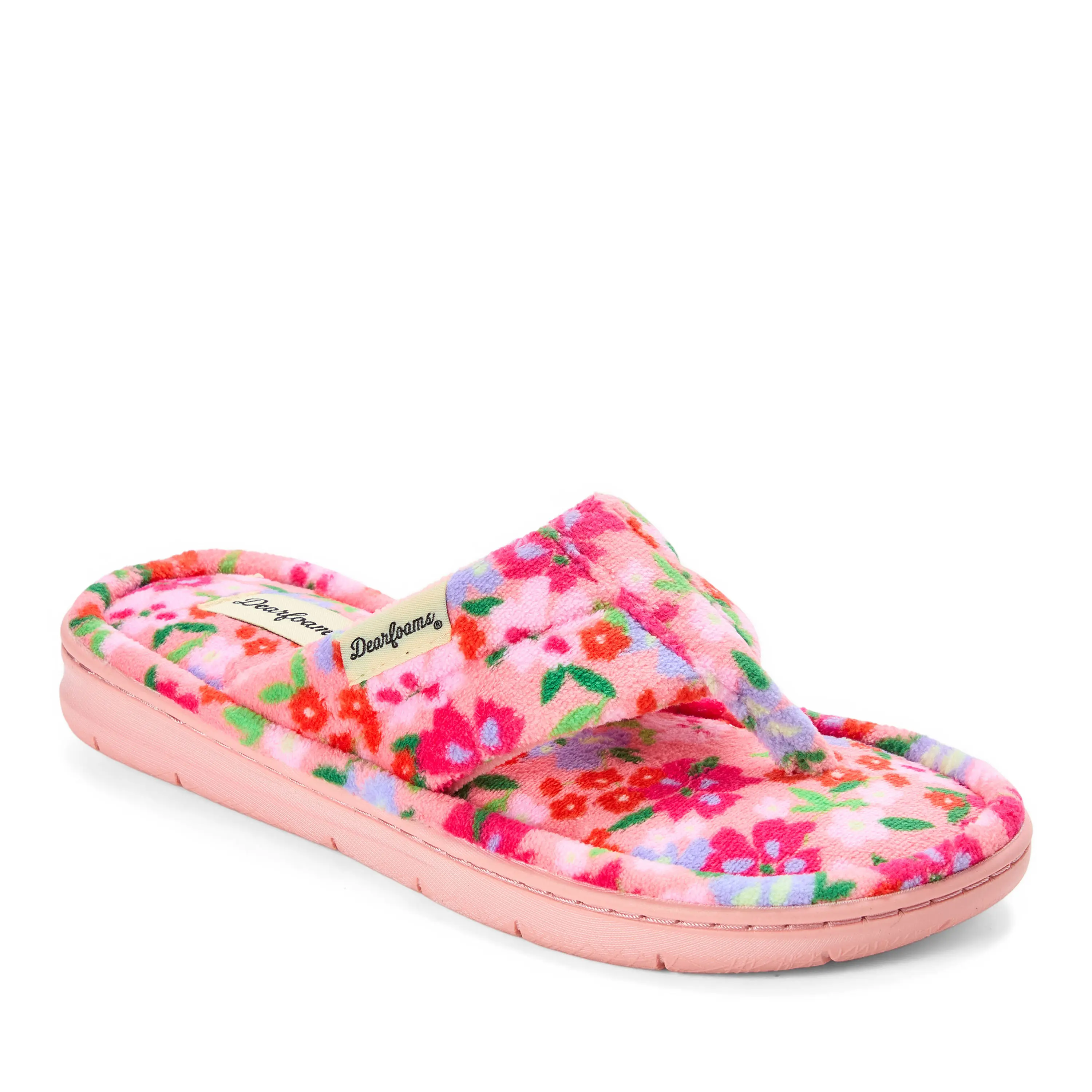Dearfoams Women's Wrenley Terry Thong Flip Flop House Slipper - Flip Flop Sandals, Footwear, Slide, Shoe