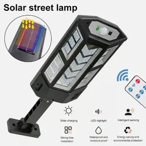 Solar Street Lights Outdoor Waterproof | Heavy Duty Solar LED Dusk to Dawn | Pole or Wall Mount with Motion Sensor and Remote Control for Commercial Yard, Yard, Garden & Road Lighting