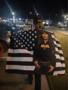 Vintage Country Girl American Flag – Western Cowgirl Style Banner