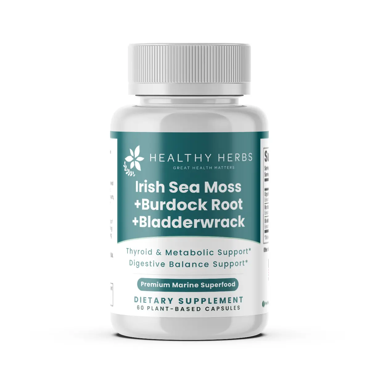 Natural Premium Herbs Herbal Blend Capsules - Vegan Nutritional Health Supplement with Herbal Extracts, Sea Moss, Burdock Root, Bladderwrack (900mg, 60ct, 30 Servings) for Adults, No Preservatives, Supports Metabolism, Botanical, 900Mg Per Serving, Fitnes