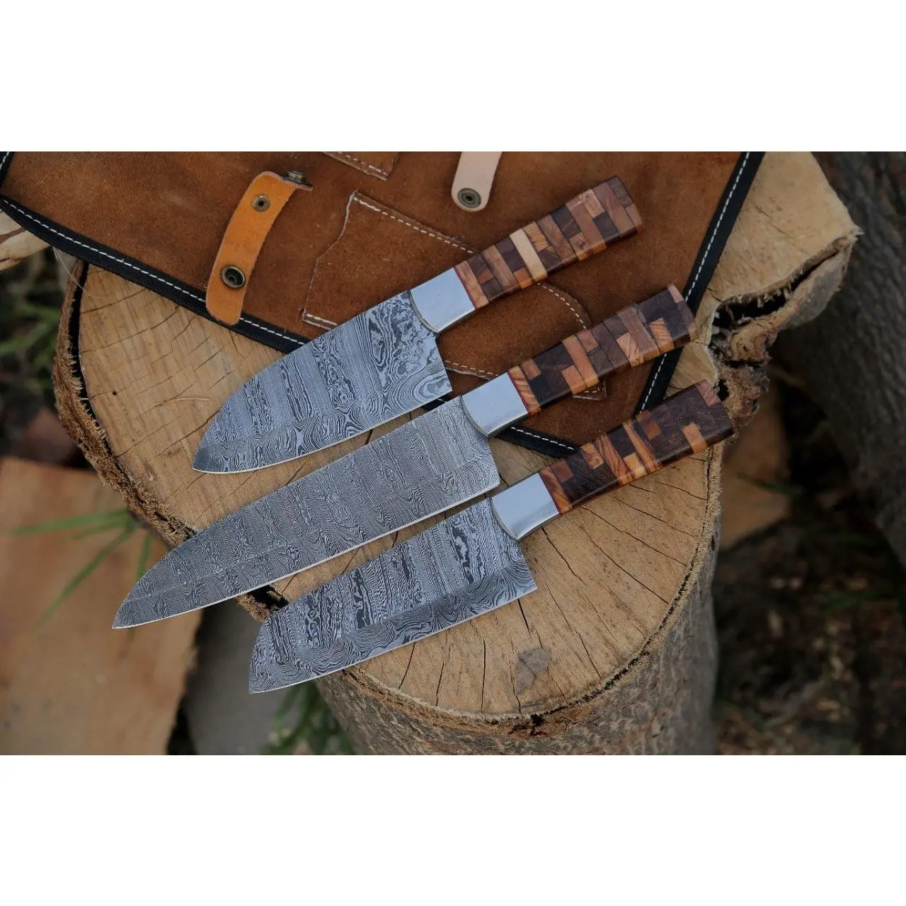 Multi Nature Wood Chef Knife Set