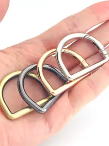 5pcs D Ring Spring Key Hooks Metal Keyring Clip Spring Ring Buckles Clasp for Backpack Bag Handbag Outdoor Lightweight Keychain