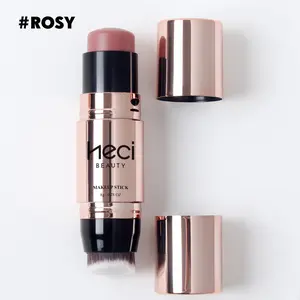 2 in 1 Blusher with Brush, 1 Count Long Lasting Blush Stick, Multipurpose Lightweight Blush Stick for Daily Makeup, Cheek Makeup Duo