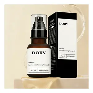 DORV Orchid Brightening Nourishing Facial Massage Oil 80 ml — Squalane and White Lily Extract for Sensitive Skin, Soothing, Repairing, Moisturizing, and Brightening