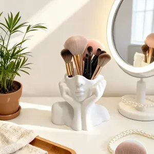 Unique Creative Body Art Makeup Brush Holder Cup, Decorative Cosmetic Storage Box, Cute Vanity Beauty Organizer Case, Makeup Tool Organizer, Beauty Supplies Organizer, Cosmetics Organizer Storage