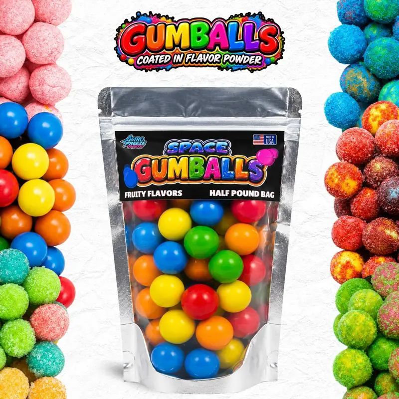 Space Gumballs - 8oz Bag - Sweet or Sour - Astro Freeze Treats- Chewy Candy Snack