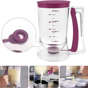 Pancake Batter Dispenser With 100 CakeCups, Batter Separator Bakeware PancakeMaker with Measuring Label, Kitchen BakingTool for Perfect Pancakes, Cupcake, Cream,Waffle, Muffin Mix, Cake & Crepe