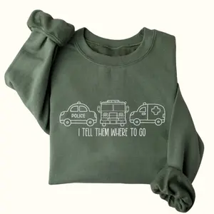 I Tell Them Where to Go Graphic Tee, Dispatcher Shirt, Funny 911 Operator Appreciation Week Shirt, Emergency Vehicle Graphic Tshirt