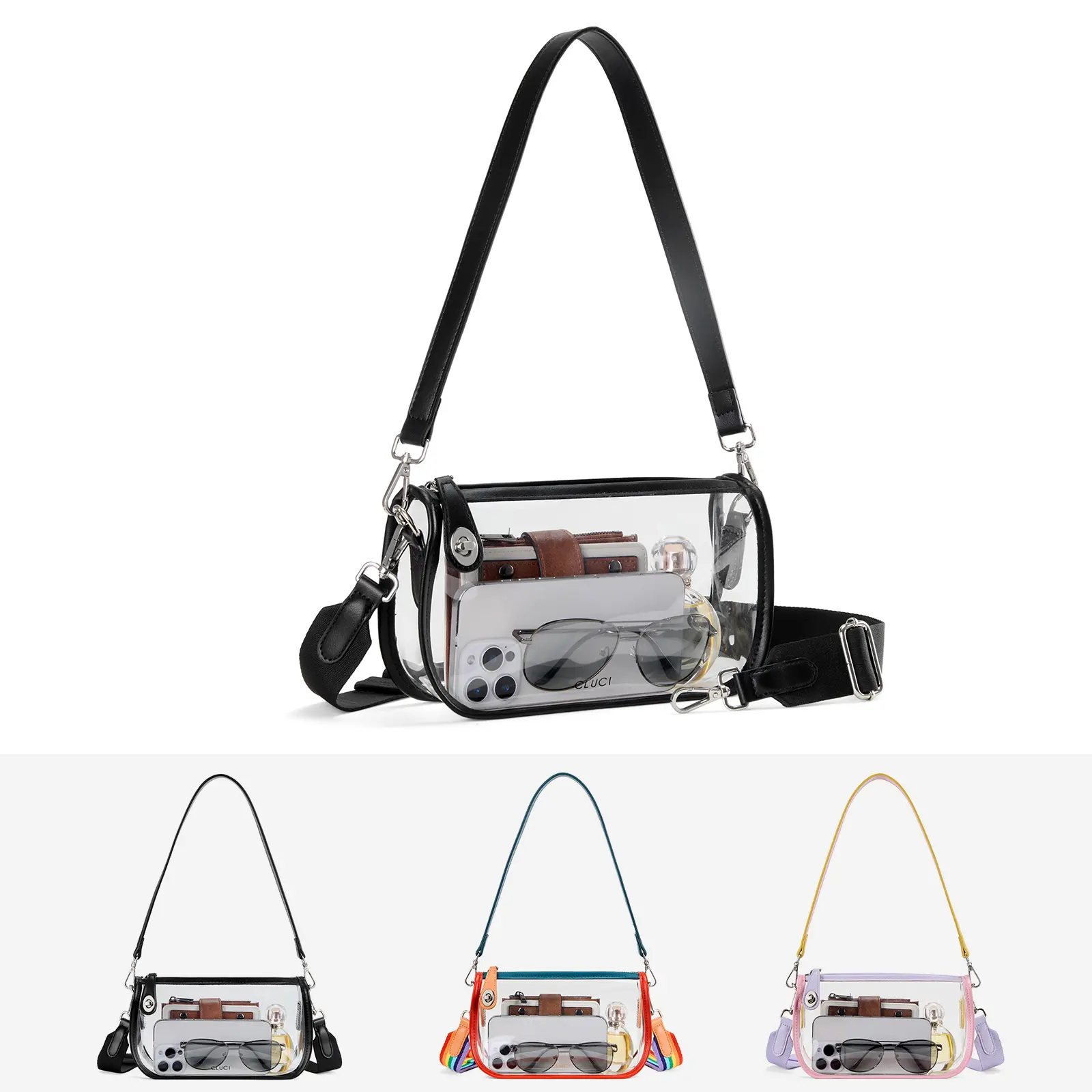 CLUCI TikTokShopSummerSale Clear Bags for Women,Small Clear Purse,Clear Crossbody Bag,Clear Shoulder Bag for Concerts Sports Events Festivals summerwins