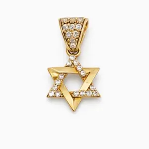 David 10k Star Pendant with 10k Stones Elegant Jewelry Piece for Versatile Occasions
