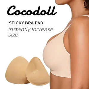 COCODOLL Sticky bra pads,Removable Bra Pads,Inserts-Instant Lift& Push-Up Pads,Washable Silicone Bra Boosters For 2 Cup Sizes Enhancement