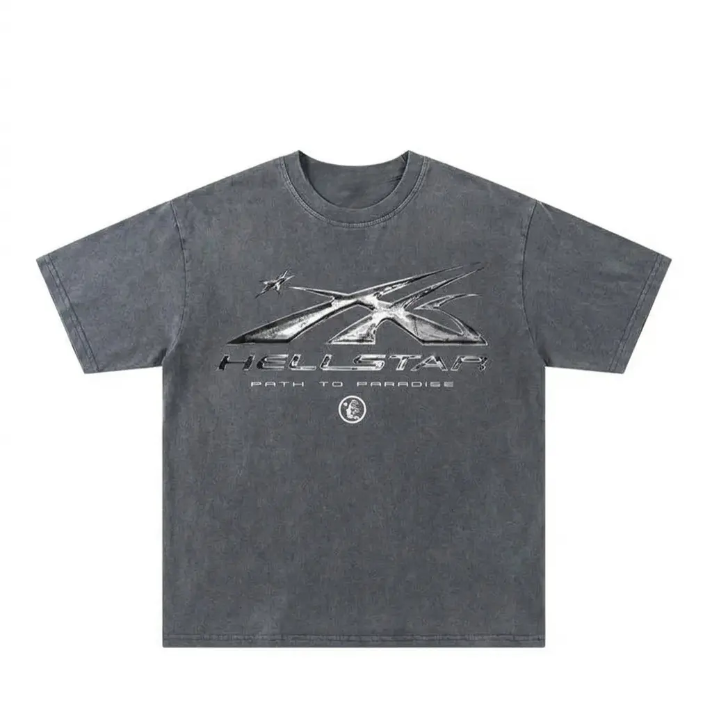 Men's Short-Sleeve T-Shirt - New Summer Stylish Menswear, Retro Dark-Toned Street Style Washed Print Star-Shaped Flame Casual Top, Shortsleeve, Crew Neck, Fashion, Vibe, Jeans, Men's T Shirts, Graphic Shirts