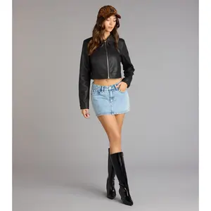 Cropped Attitude Faux Leather Jacket Cropped Attitude Faux Leather Jacket