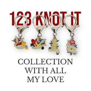 With All My Love set of 4 large clasp stitch markers for crocheting