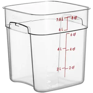 Cambro CamSquares FreshPro 8 Qt. Clear Square Polycarbonate Food Storage Container with Lid