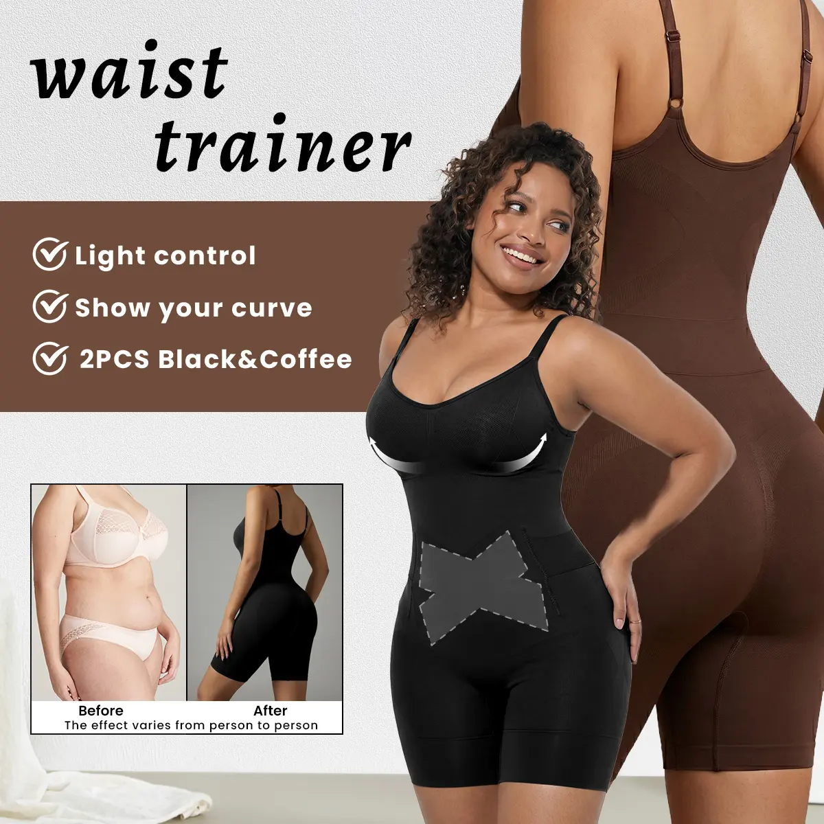 2PCS New Fashionable Waist Opening Shapewear Set, Suitable For Various Seasons And Combinations, Plus Size Women's Clothing, Sexy Shaping