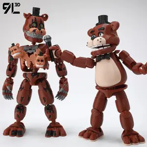 9L3D Printed Nightmare Freddy Titan13 FNAFs Bear's Midnight Harem Five Nights Joint Movable Detachable Game Peripheral Boy Toy