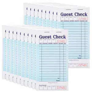 Stock Your Home Blue Guest Check Books for Servers (20 Pack) Server Note Pads, Waiter Checkbook, Food Receipt Book, Restaurant Order Pad, Paper Checks, Waitress Accessories, 1000 Total Tickets
