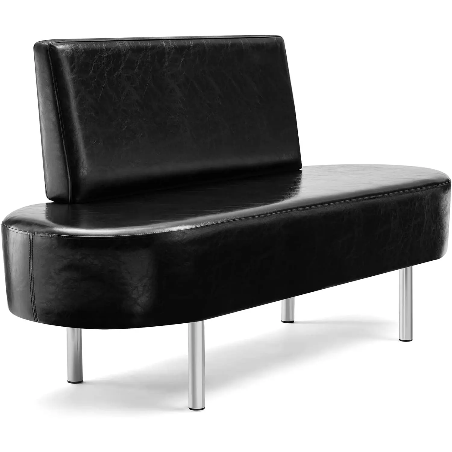 OmySalon 59.1'' Heavy Duty Cushiony Modern Reception Bench with Backrest, Barber Salon Chairs for Beauty Barber Furniture, Salon & Hair Stylist Equipment
