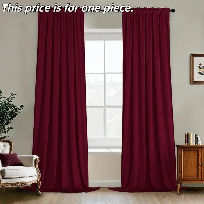 1pc Swan Velvet Italian Fabric Window Curtain, Ready-To-Use Fully Lined with Eyelet Rings, Elegant Home Decoration Curtain, Soft Touch Material