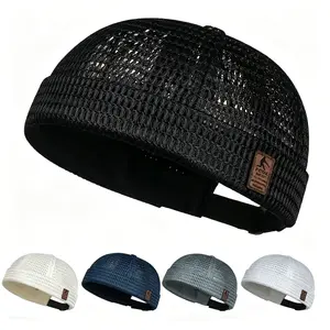 1/2 Pack Men's Breathable Brimless Hat - Mesh Cooling Skull Cap Docker Beanie for Outdoors