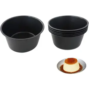 Muffin Pan Individual, 6Pcs Jumbo Muffin Tin Set, Nonstick Round Cupcake Pan for Baking Muffins, Popover, Egg Tarts, Quiche - Carbon Steel, Black