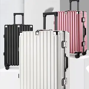 20/22/24/26 inch Large Capacity Luggage Aluminum Frame Reinforced Anti-Collision Trolley Case Password Box Casual Suitcase Silent Wheel