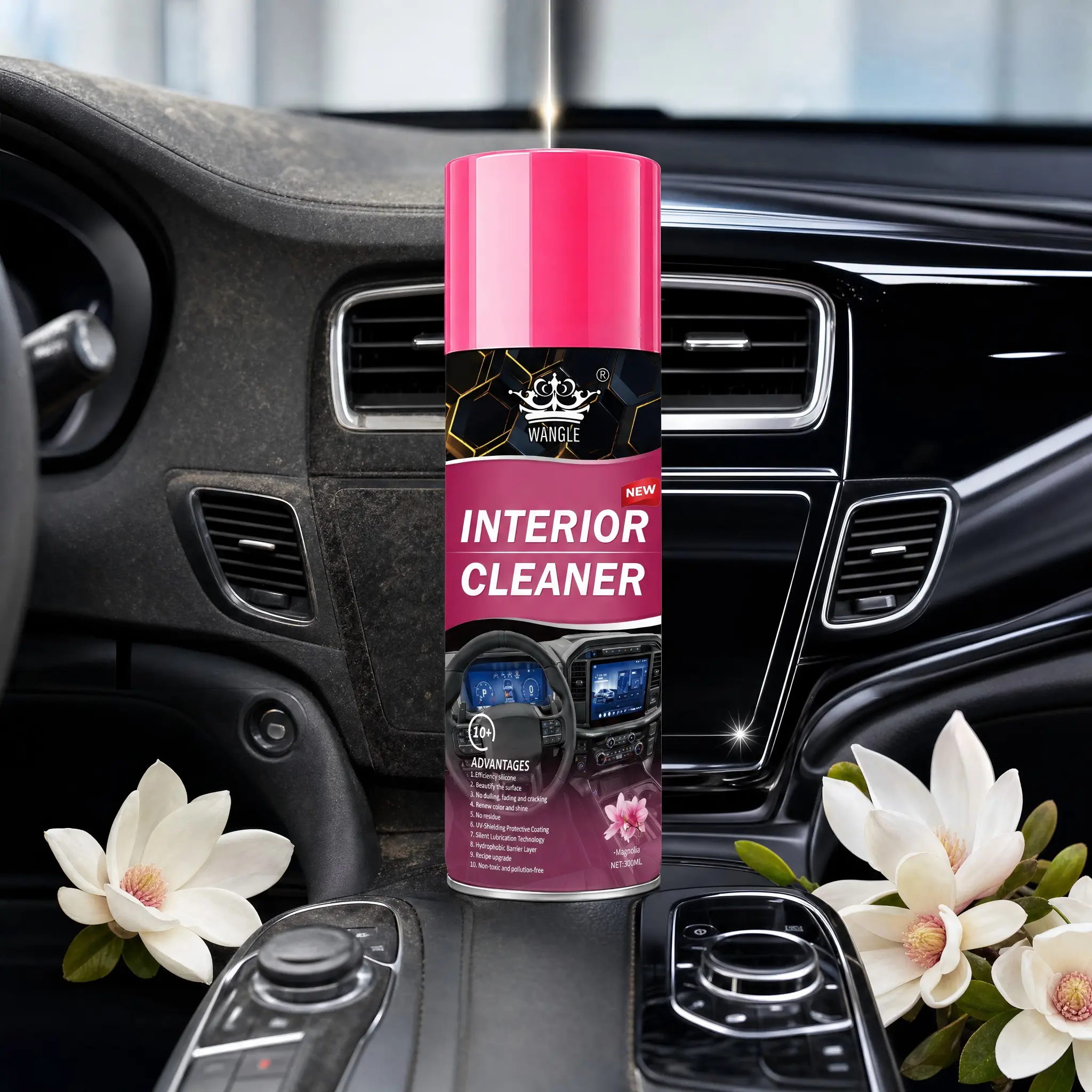 Waterless Quick Detailer Car Spray Cleaner - Automotive Detailing Product, UV Protection Multi-Surface Cleaner, Restores Shine for Vinyl, Plastic, Rubber & Finished Leather, No-Rinse DIY Auto Care for Cars, Trucks