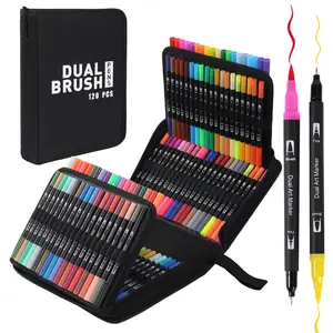 Double Head Marker Set, 36/48/60/72/100/120 Colors, Multifunctional Fine Tip Markers for Cardboard Drawing, Sketching, DIY Crafts, Fabric Painting, Dual Tip Marker
