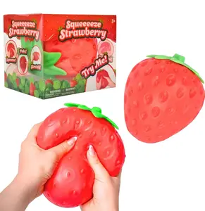 Strawberry - ExtraLarge 5" Squishy Stress Ball for Adults & Kids3+ - Fruity Fidget Toy for Stress Relief &Sensory Play - Safe & Durable Non-ToxicMaterial
