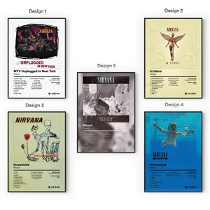 [Sale Up To 40%] [Unframe] Nir.vana Album Posters, Grunge Rock Band Wall Art, 90s Alternative Music Bedroom Aesthetic Decor, Iconic Album Cover Artwork, Gift for Fans