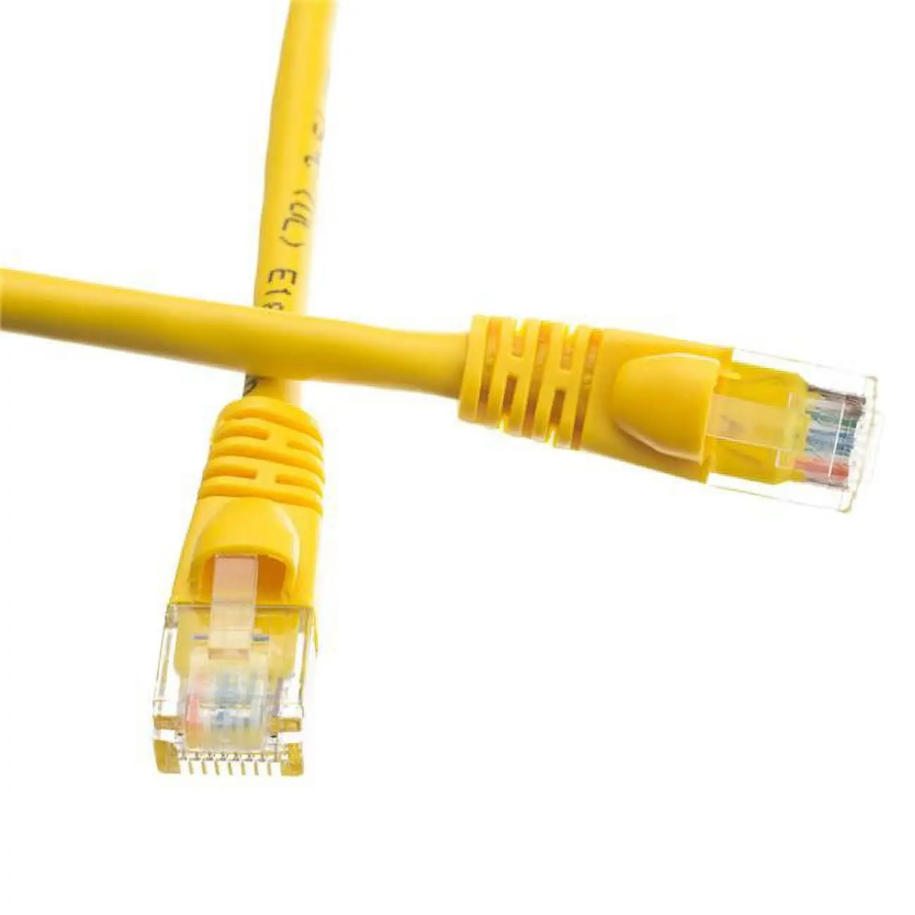 212 MAIN Pure Copper Yellow Cat5e Ethernet Patch Cable - 6 in, Snagless Design, Molded Boot
