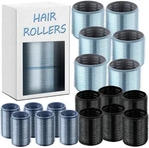 Self-Grip Ceramic Ionic Thermal Hair Rollers Set - 18 Velcro Rollers for Long and Short Hair, Blowout Look, Salon Quality