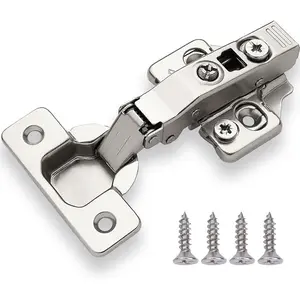 Full Overlay European Soft Close Cabinet Hinges for Kitchen Cabinets (20 Pcs) - 105° Frameless Concealed Cabinet Door Hinge with 6 Way Adjustability & Clip on Plate for Easy Installation