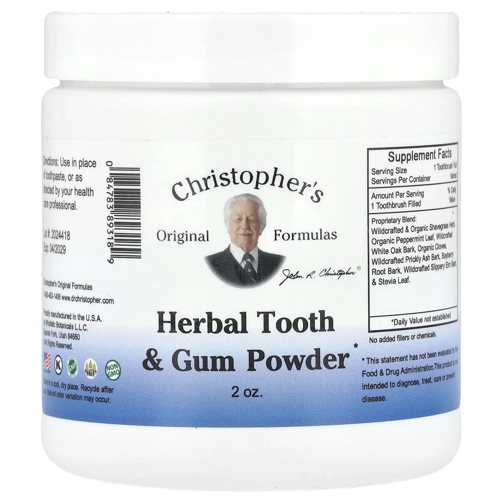 Christopher's Original Formulas Herbal Tooth & Gum Powder, 2 oz.