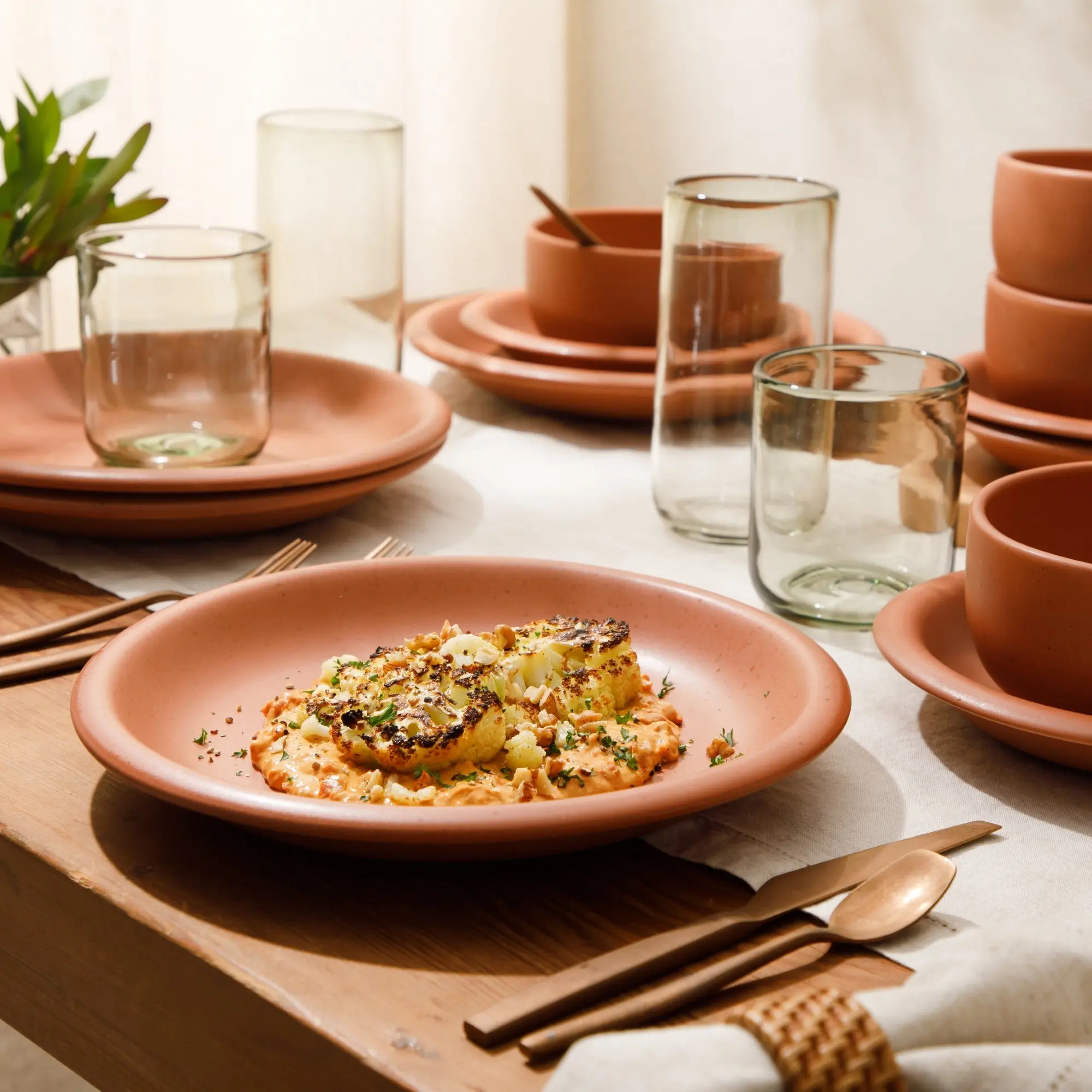 12-Piece Dinnerware Set - Reactive Glaze Stoneware - Corsica Clay