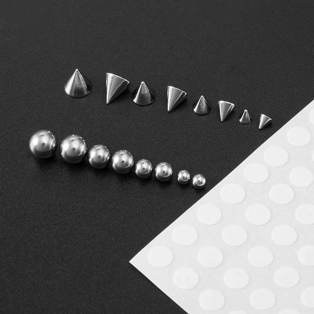 2026 Xoriginal No-Poke 3D Fake Piercing stciker:  Spikes & Balls - Mix & Match Edgy Goth Look, Pain-Free Adhesive Ear/Nose/Brow Jewelry, Reusable & Hypoallergenic