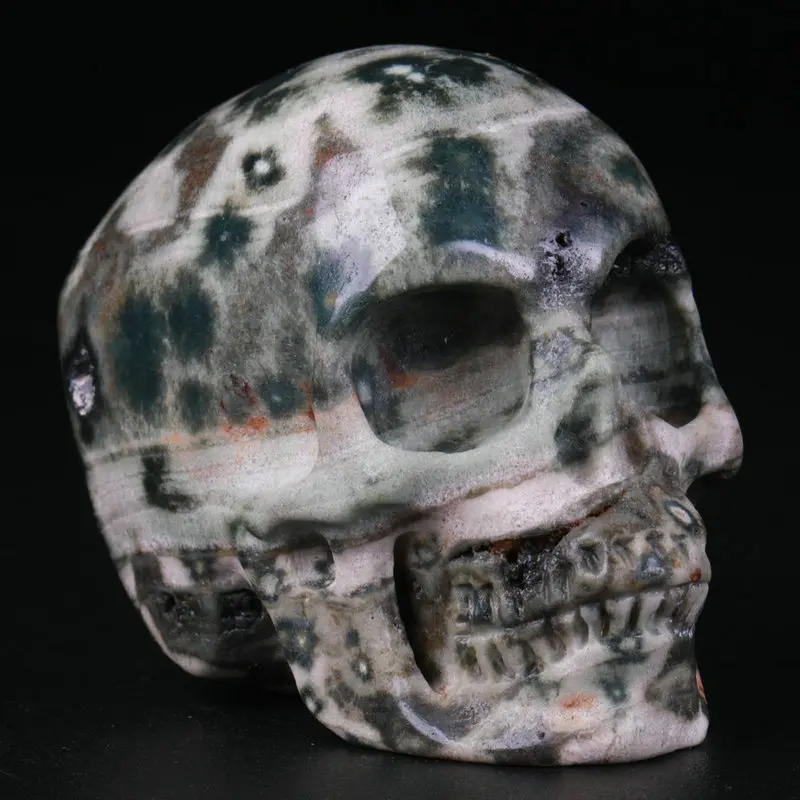 2.0 " Ocean Jasper Carved Crystal Skull, Super Realistic, Crystal Healing