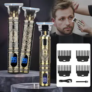 Professional Hair Trimmer with Precision T-Blade & LCD Screen USB Rechargeable Beard Trimmer for Men's Grooming Father's Day Gift