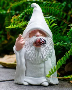 Funny Middle Finger Gnome Statue - Outdoor Decor for Lawn, Patio & Halloween