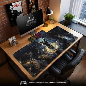 Umbreon Galaxy Mouse Pad - Dark Aura Desk Mat, Night Sky Gaming Mat, Eeveelution Decor, Anime Fan Gift