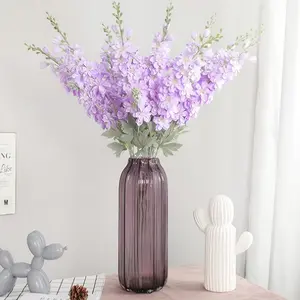 10pcs Artificial Flowers, Faux Fly Orchid, Silk Flower Decor, Home Decoration, Wedding Bouquet, Windflower, Feather Grass