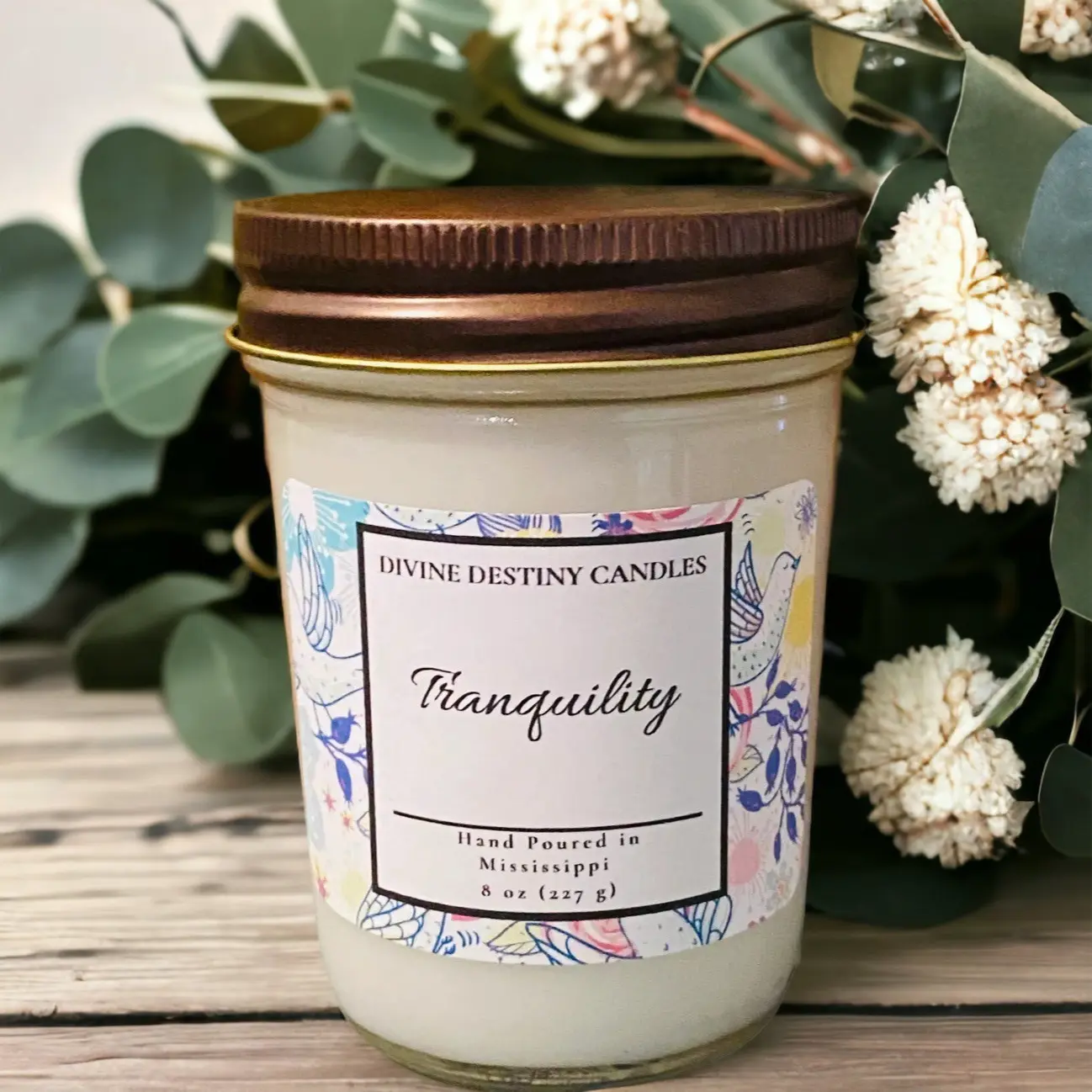 The Tranquility Candle (Eucalyptus & Mint) 8 oz