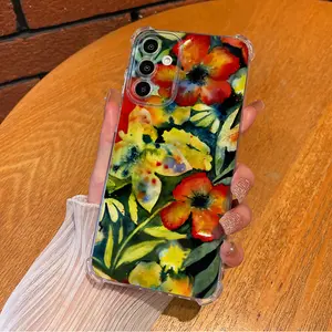 Adrianne Lenker Vintage Oil Painting Aesthetic Electroplated TPU Casing For SAMSUNG GALAXY A14 A15 A16 A25 A26 A34 A35 A36 A53 A54 A55 A56 4G 5G Four Corners Transparent Soft Silicone TPU Gift Shockproof Full Protection Anti-Drop Phone Cases Shell Cover