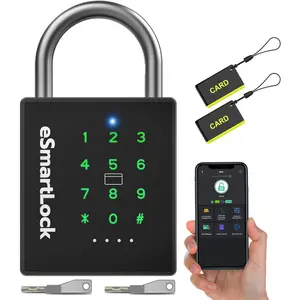Padlock with Key, Pad Lock with Code, Bluetooth RFID Combination Lock for Gate Fence Unit Locker Shed Pool