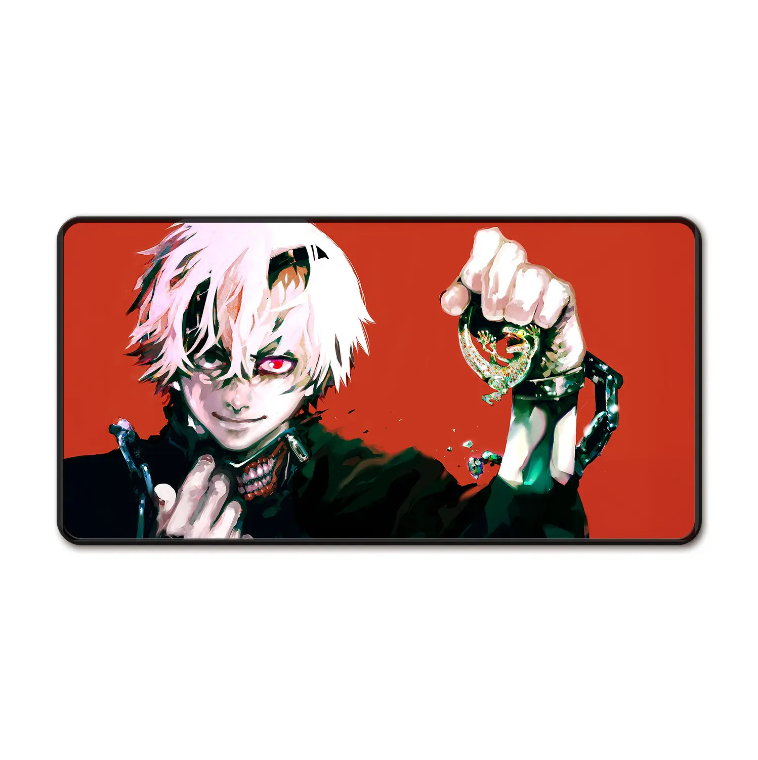 Extra Large Flesh Eater Anime Gaming Mousepad - Ken Kaneki - Anti-Slip Rubber Base Nostalgic Cool Ghoul Deskmat