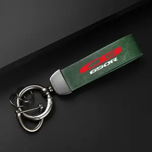 PU Leather Motorcycle Keychain Holder for Honda Neo Sport CFR CB650R CB650-R 2019-2021, Durable Accessory for Motorbike Owners, Stylish Key Ring